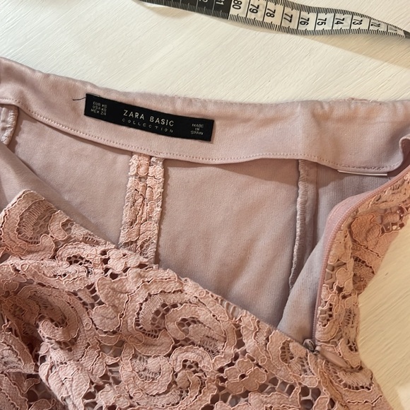 Zara Basic Collections Lace stretch midi Skirt - size XS pencil black label - Picture 9 of 12